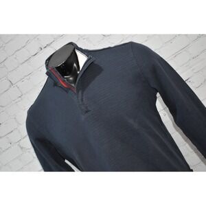 HUGO BOSS 1/4 Zip Pullover Sweater Mens Large Blue Piceno Regular Fit Golf